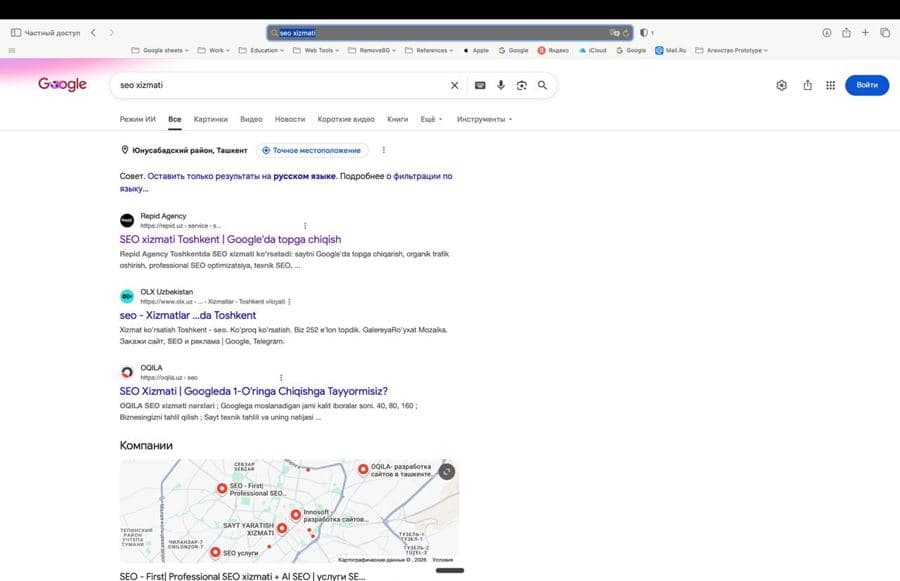 SEO xizmati va Googledagi birinchi oʻrin