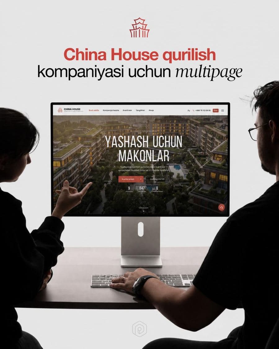 China House uchun multipage sayt keysi