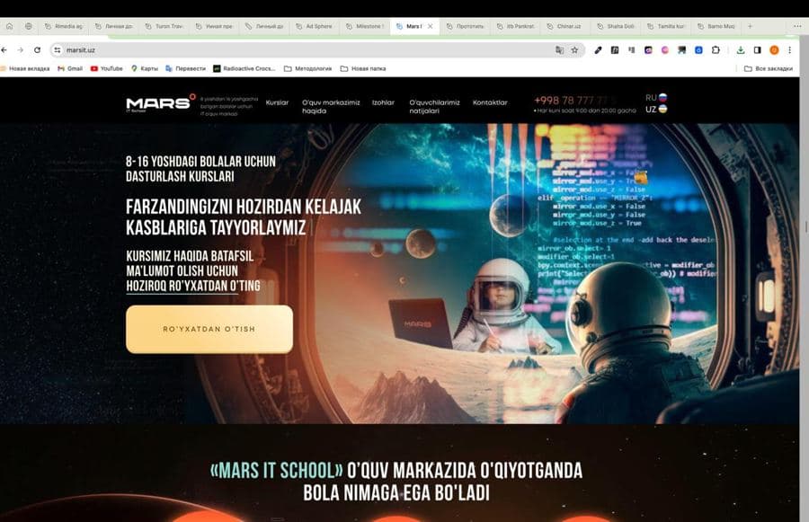 Mars IT maktabi saytini qayta yasadik