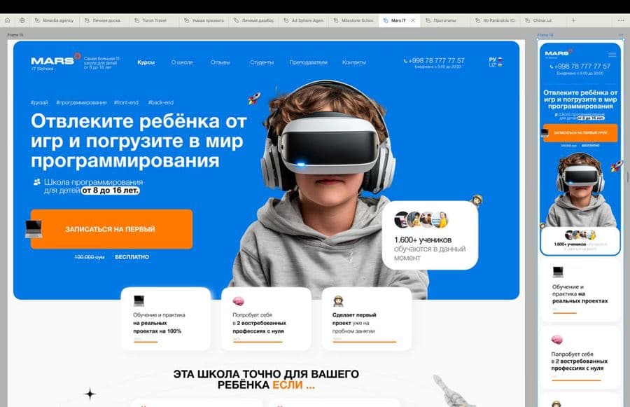 Mars IT uchun sotuvchi landing page
